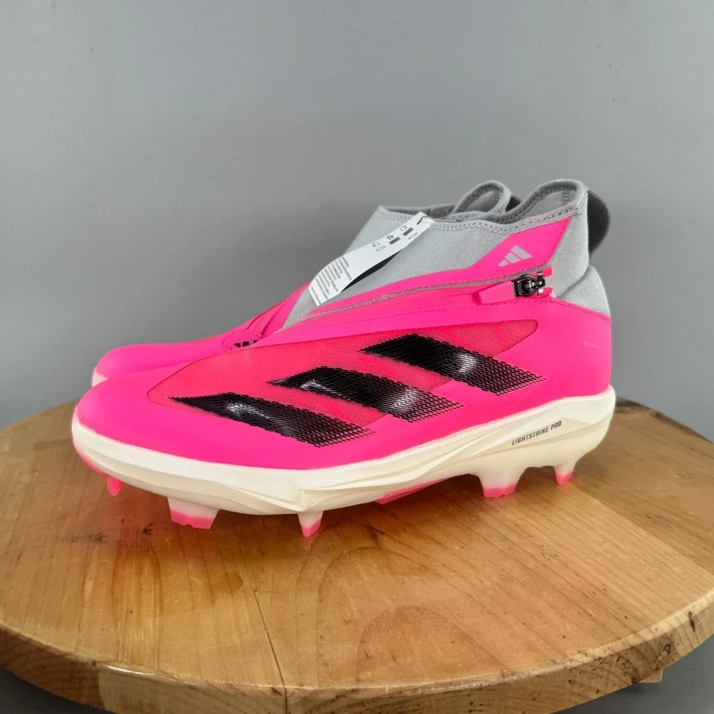 Adidas Adizero Impact+ TPU BSB Men's Size 12.5 Baseball Cleats Molded Pink Grey‎